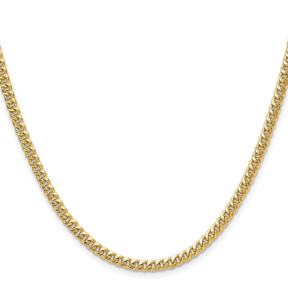 14K Gelbgold 3.5mm Halbmassiv Miami Kubanisch Halskette