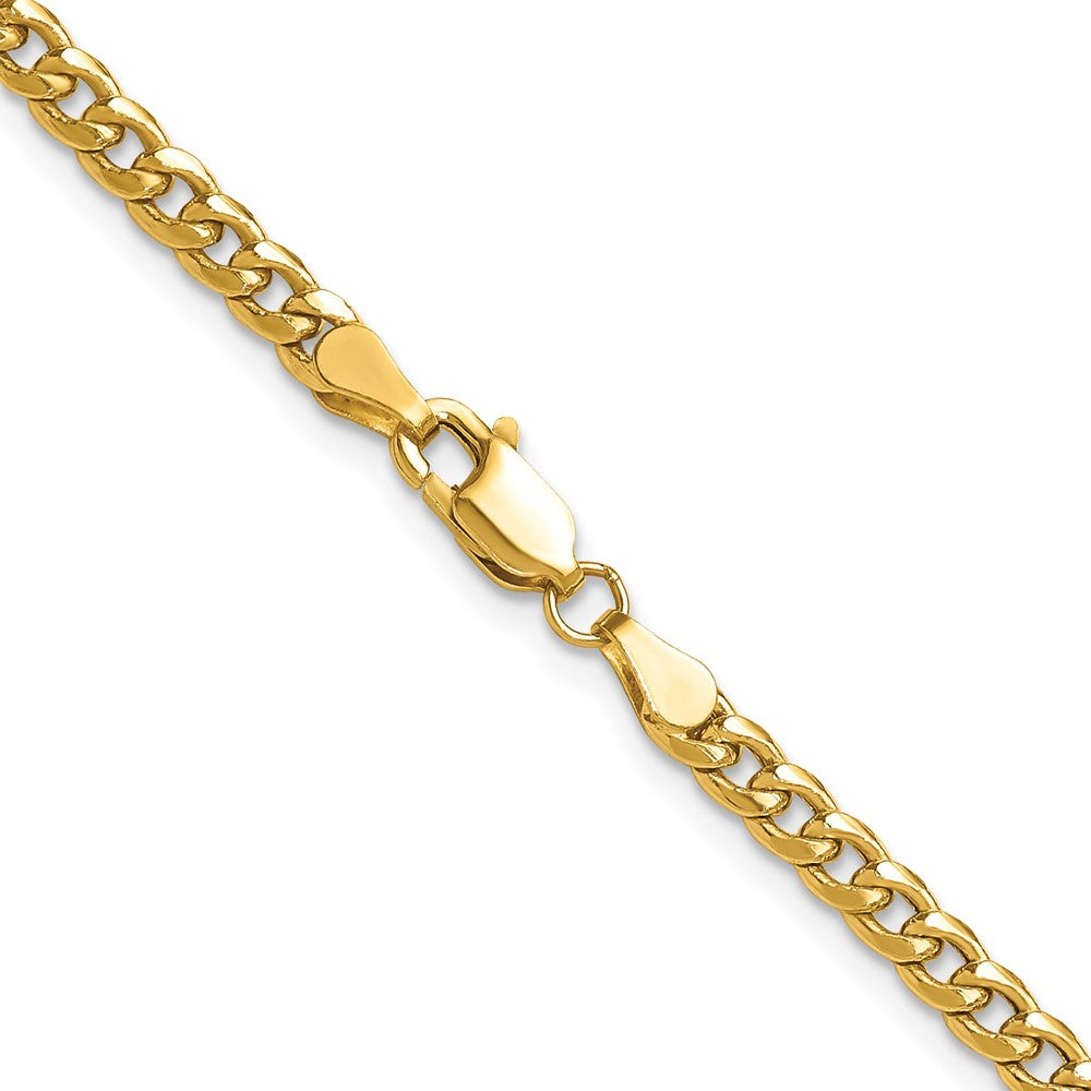 14K Gelbgold 3.5mm Halbmassiv Miami Kubanisch Halskette