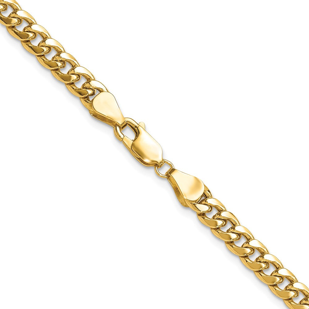 14K Gelbgold 5.25mm Halbmassiv Miami Kubanisch Halskette