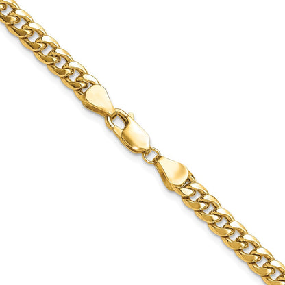 14K Gelbgold 5.25mm Halbmassiv Miami Kubanisch Halskette
