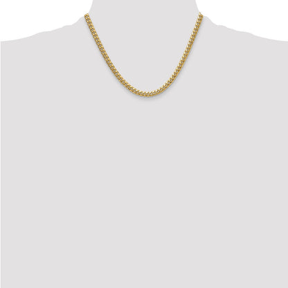 14K Gelbgold 5.25mm Halbmassiv Miami Kubanisch Halskette