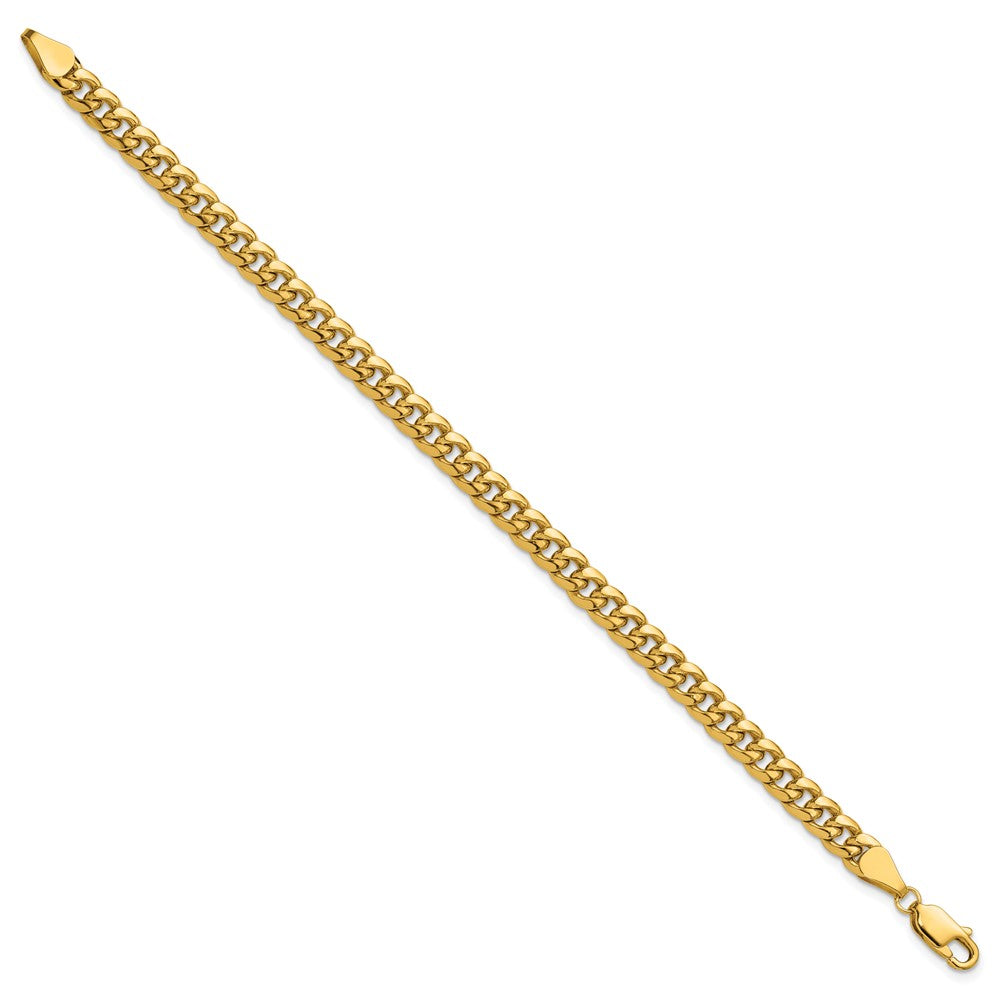 14K Gelbgold 5.25mm Halbmassiv Miami Kubanisch Gliederarmband