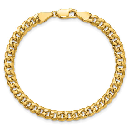 14K Gelbgold 5.25mm Halbmassiv Miami Kubanisch Gliederarmband