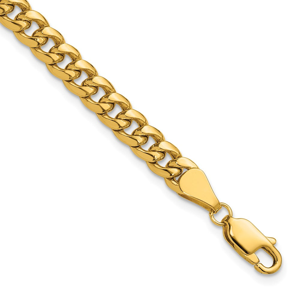 14K Gelbgold 5.25mm Halbmassiv Miami Kubanisch Gliederarmband