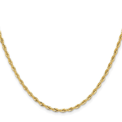 Gelbgold 14ky 2.5mm Halbmassiv Kordel Halskette