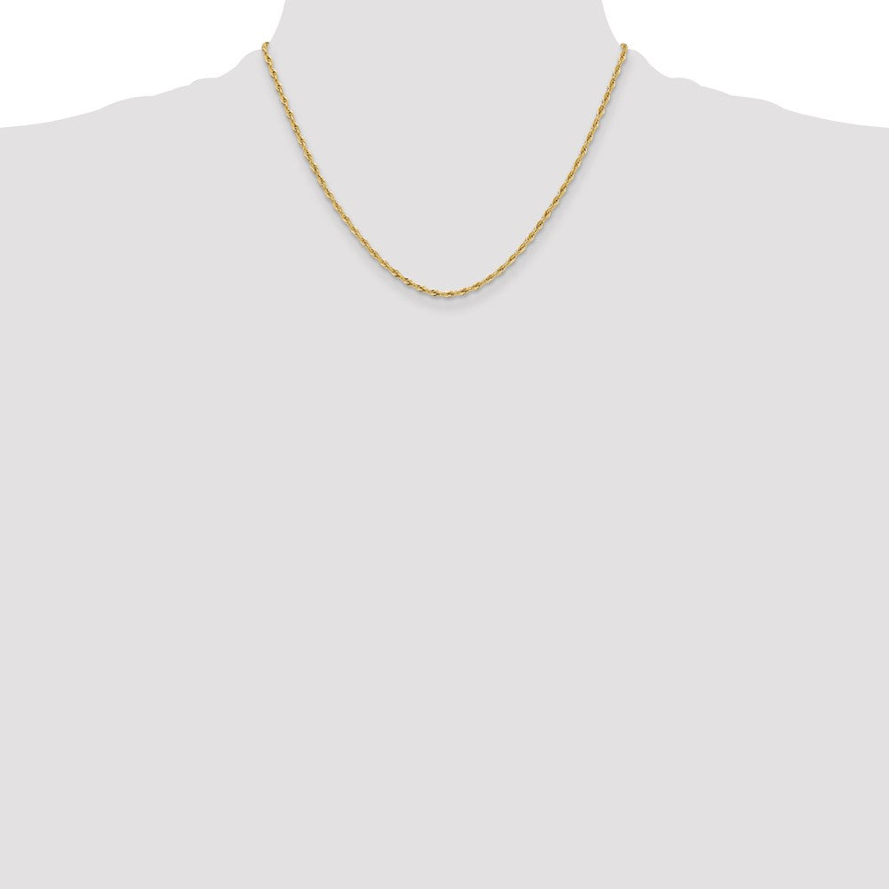 Gelbgold 14ky 2.5mm Halbmassiv Kordel Halskette