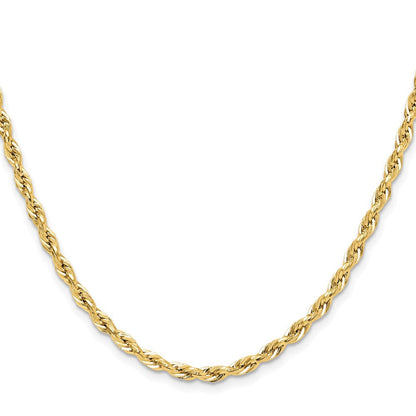 Gelbgold 14ky 3.5mm Halbmassiv Kordel Halskette