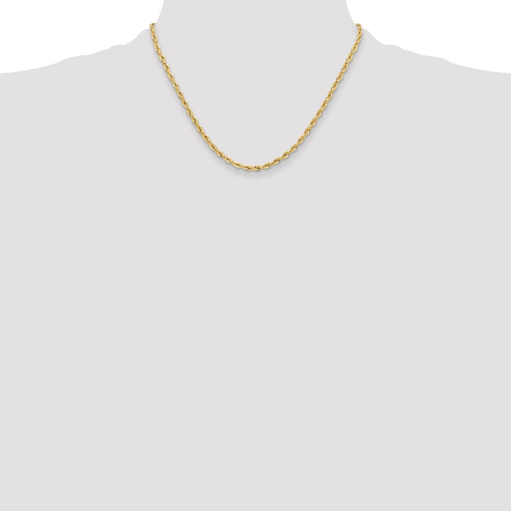 Gelbgold 14ky 3.5mm Halbmassiv Kordel Halskette