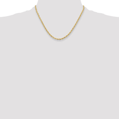 Gelbgold 14ky 3.5mm Halbmassiv Kordel Halskette