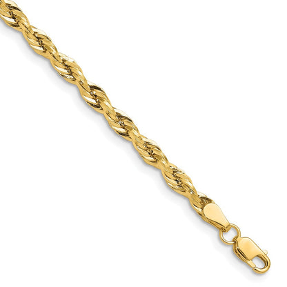 Gelbgold 14ky 3.5mm Halbmassiv Kordel Halskette