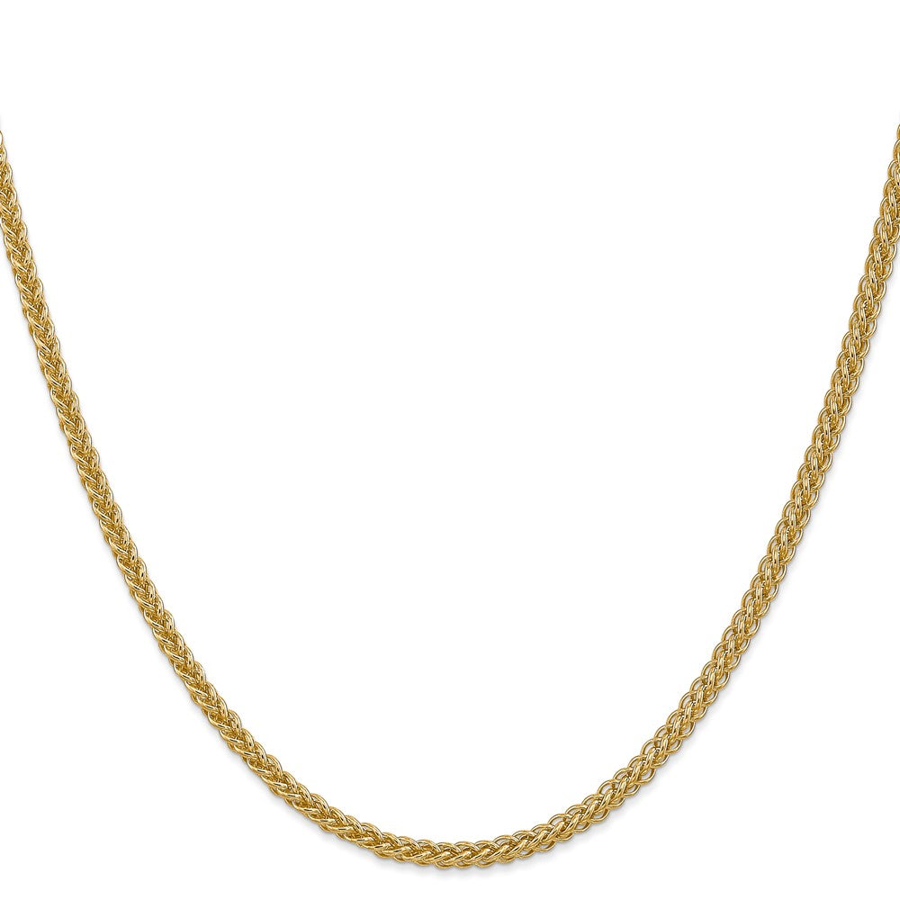 14K Gelbgold 2.6mm Halbmassiv 3-wire Weizen mit Karabinerverschluss Halskette