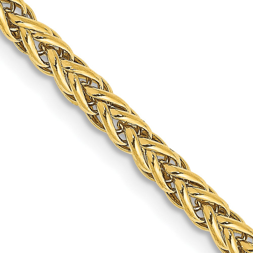 14K Gelbgold 2.6mm Halbmassiv 3-wire Weizen mit Karabinerverschluss Halskette