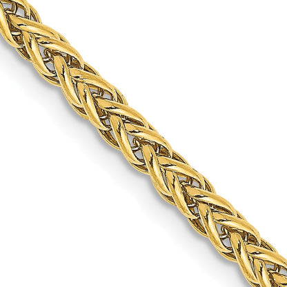 14K Gelbgold 2.6mm Halbmassiv 3-wire Weizen mit Karabinerverschluss Halskette