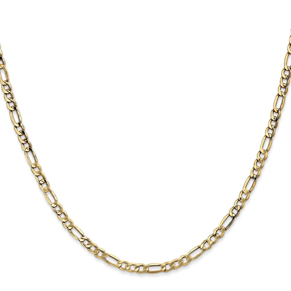 14K Gelbgold 3.5mm Halbmassiv Figaro mit Karabinerverschluss Halskette
