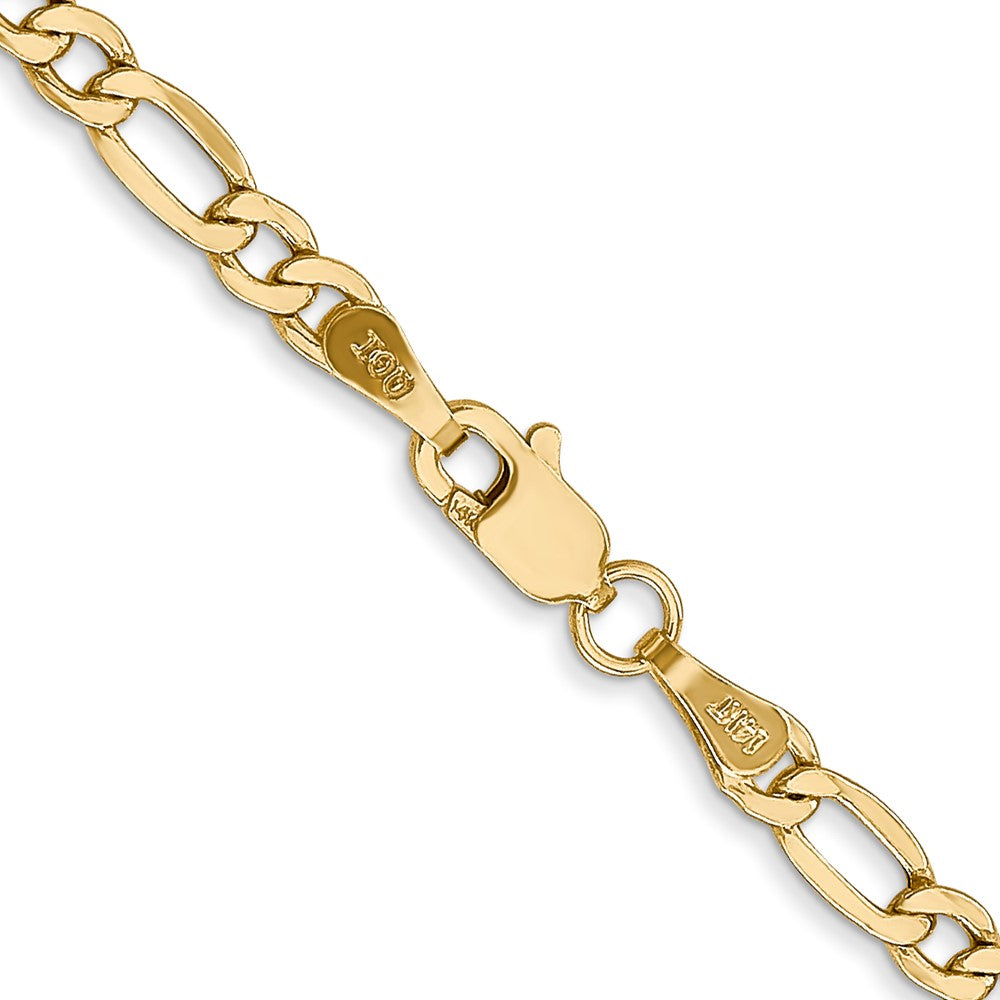 14K Gelbgold 3.5mm Halbmassiv Figaro mit Karabinerverschluss Halskette