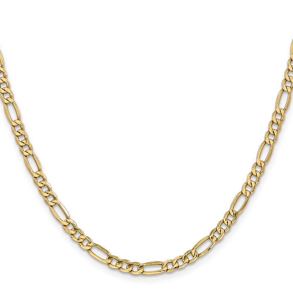 14K Gelbgold 4.2mm Halbmassiv Figaro mit Karabinerverschluss Halskette