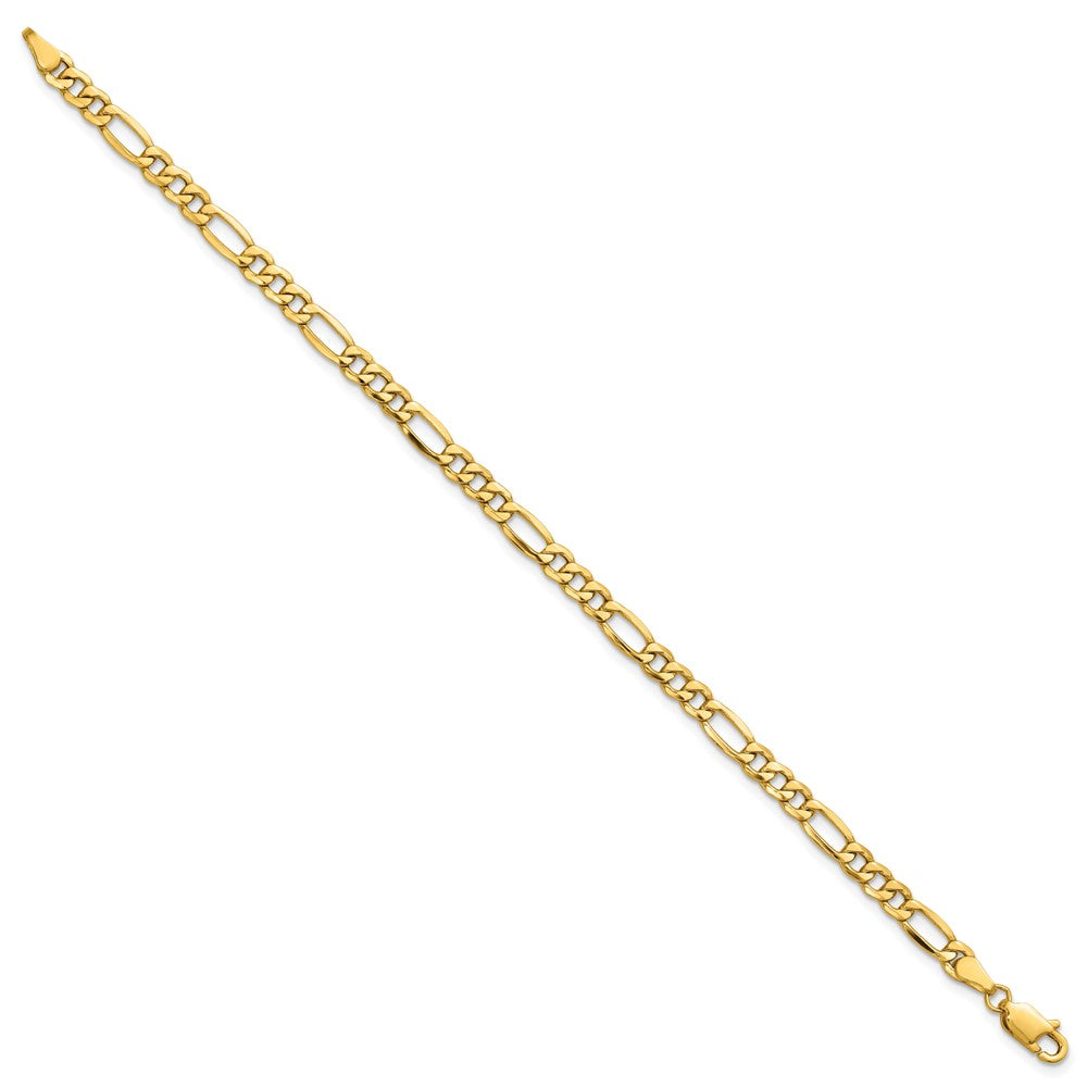 14K Gelbgold 4.2mm Halbmassiv Figaro Kette Fußkettchen