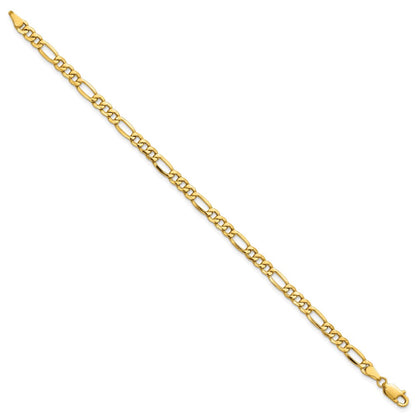 14K Gelbgold 4.2mm Halbmassiv Figaro Kette Fußkettchen