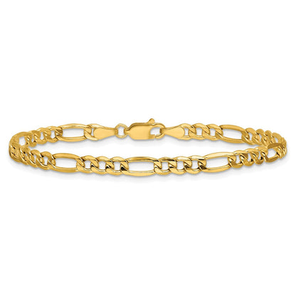 14K Gelbgold 4.2mm Halbmassiv Figaro Kette Fußkettchen