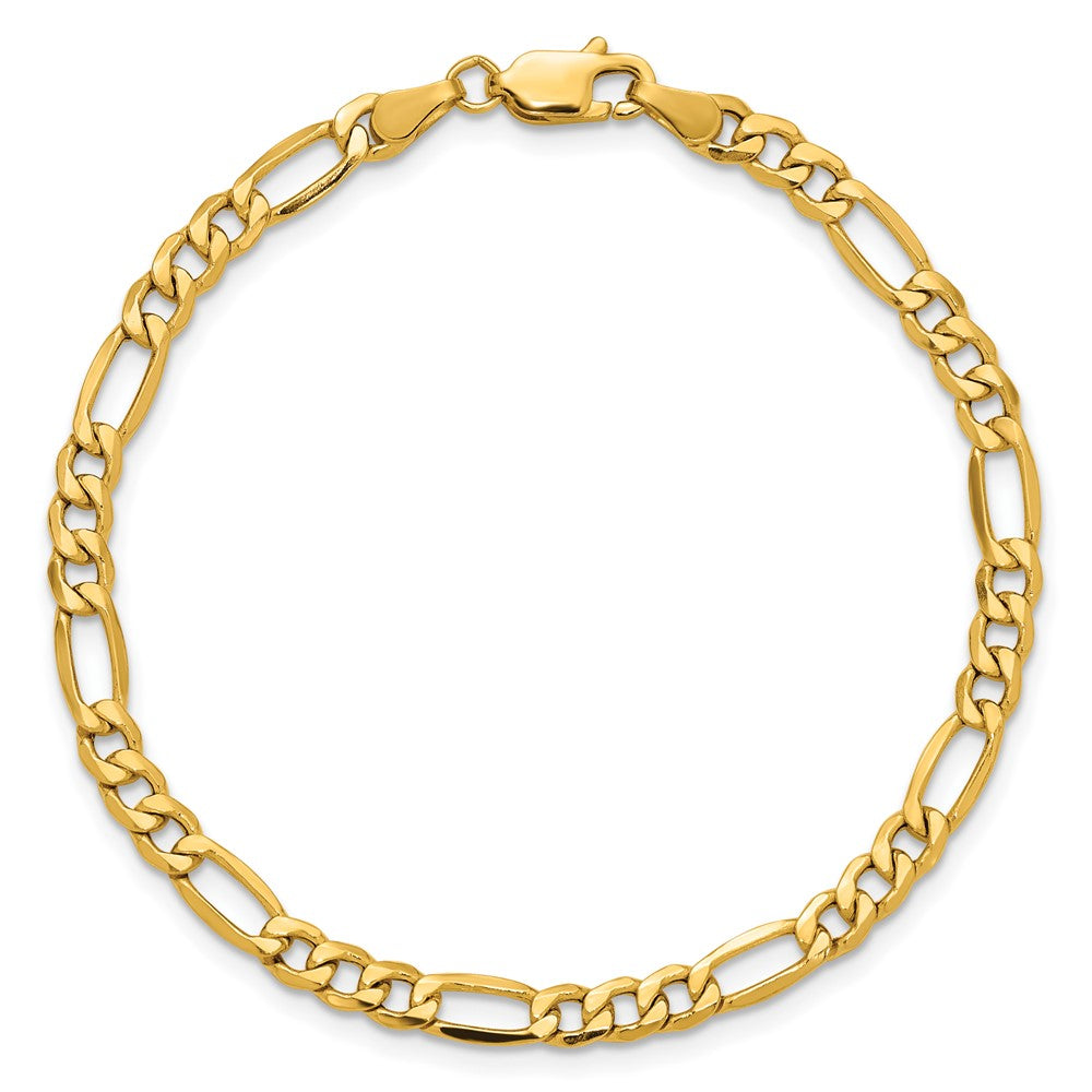 14K Gelbgold 4.2mm Halbmassiv Figaro Kette Fußkettchen