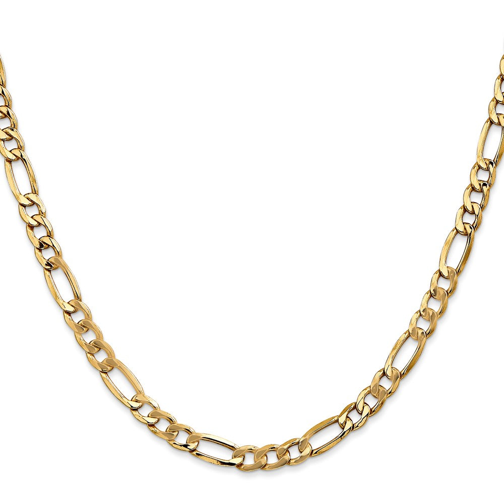 14K Gelbgold 5.75mm Halbmassiv Figaro mit Karabinerverschluss Halskette