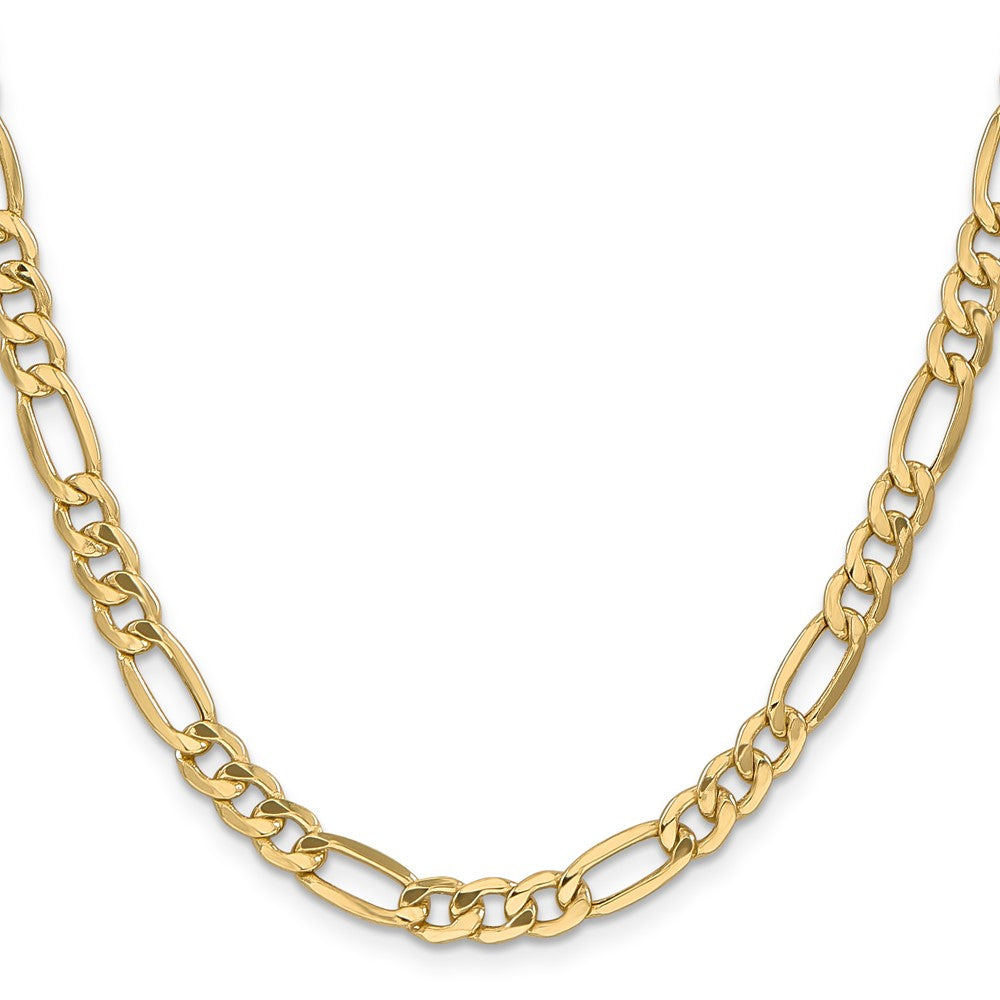 14K Gelbgold 6.25mm Halbmassiv Figaro mit Karabinerverschluss Halskette