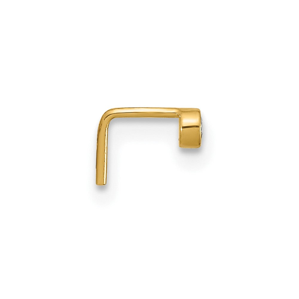 14K Gelbgold 22 Stärke 2.5mm Zirkonia Nasen Ohrstecker