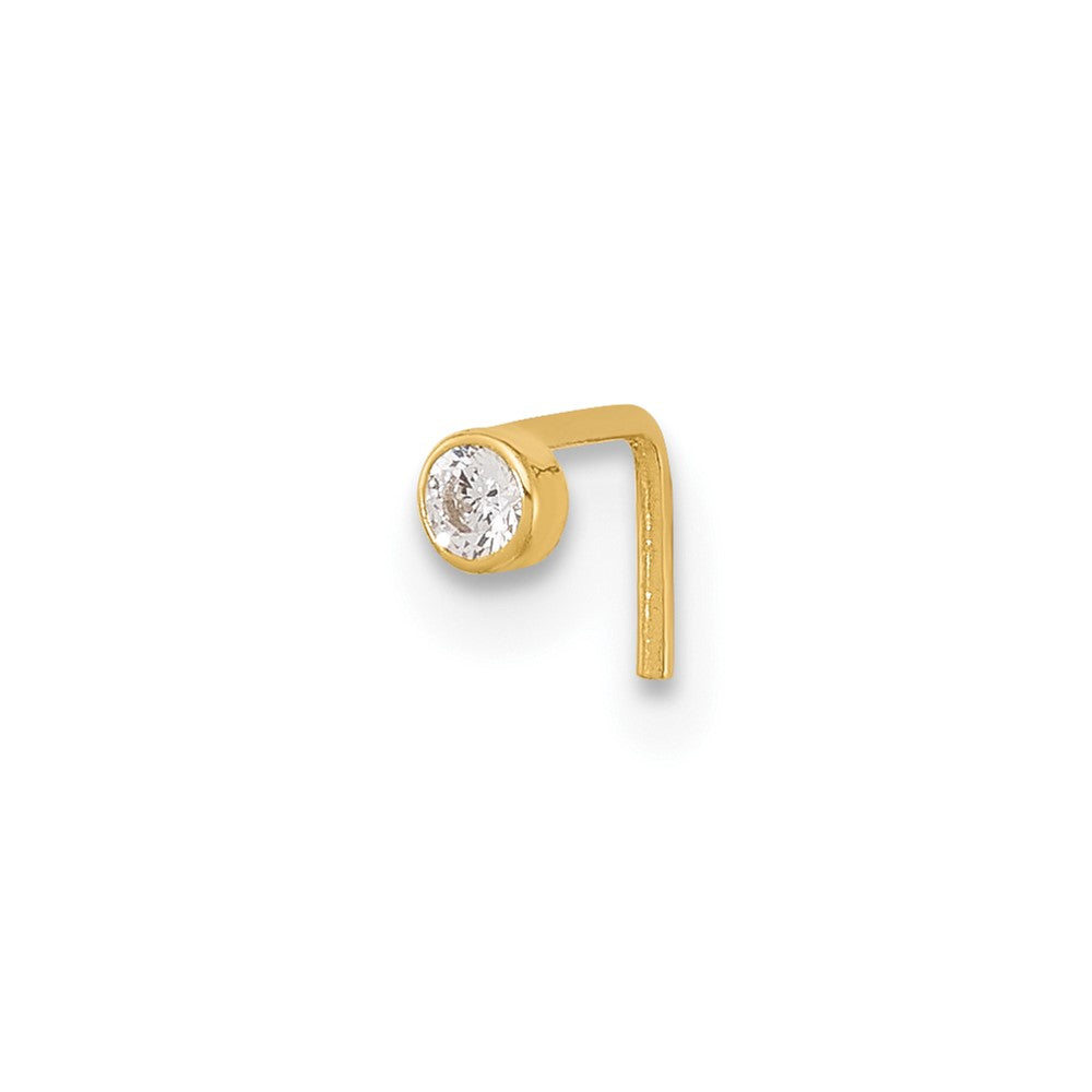 14K Gelbgold 22 Stärke 2.5mm Zirkonia Nasen Ohrstecker
