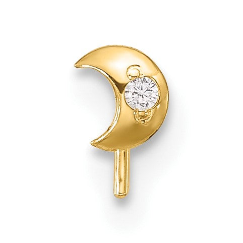 14K Gelbgold 23 Stärke Zirkonia Mond Nasen Ohrstecker