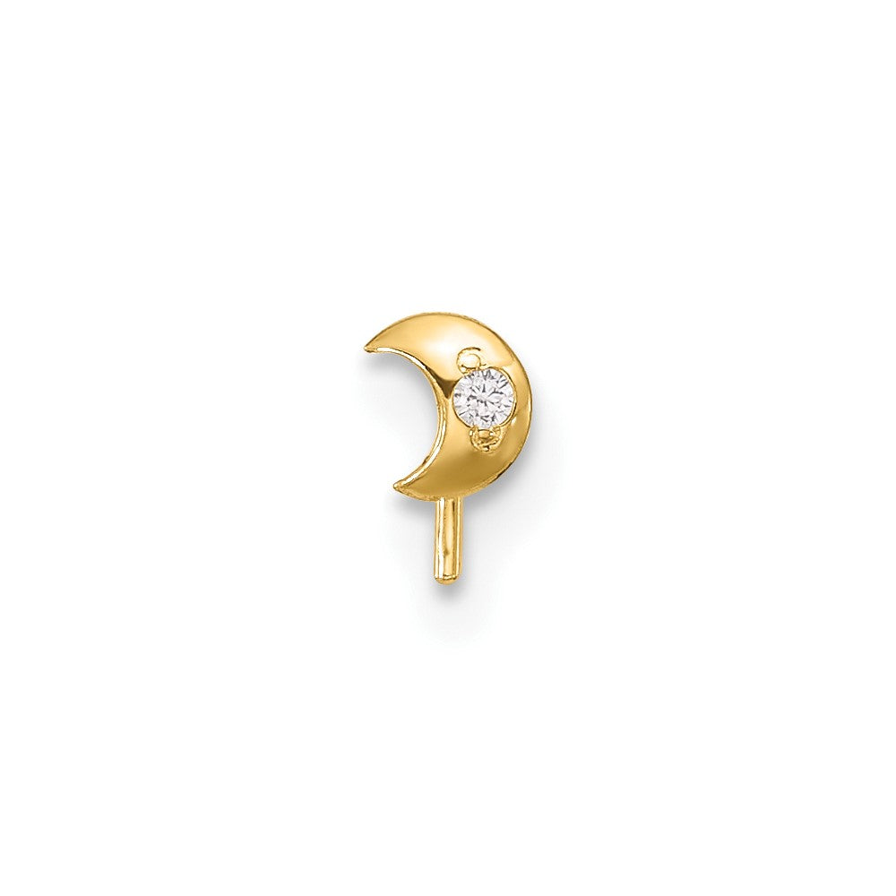 14K Gelbgold 23 Stärke Zirkonia Mond Nasen Ohrstecker