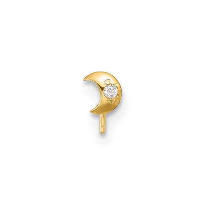 14K Gelbgold 23 Stärke Zirkonia Mond Nasen Ohrstecker