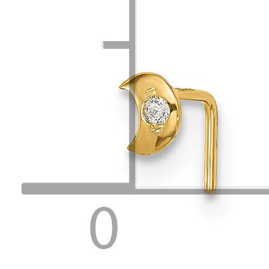14K Gelbgold 23 Stärke Zirkonia Mond Nasen Ohrstecker