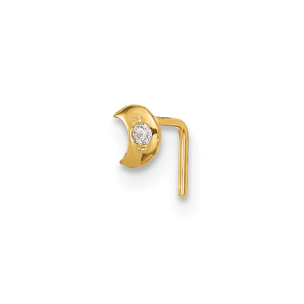 14K Gelbgold 23 Stärke Zirkonia Mond Nasen Ohrstecker