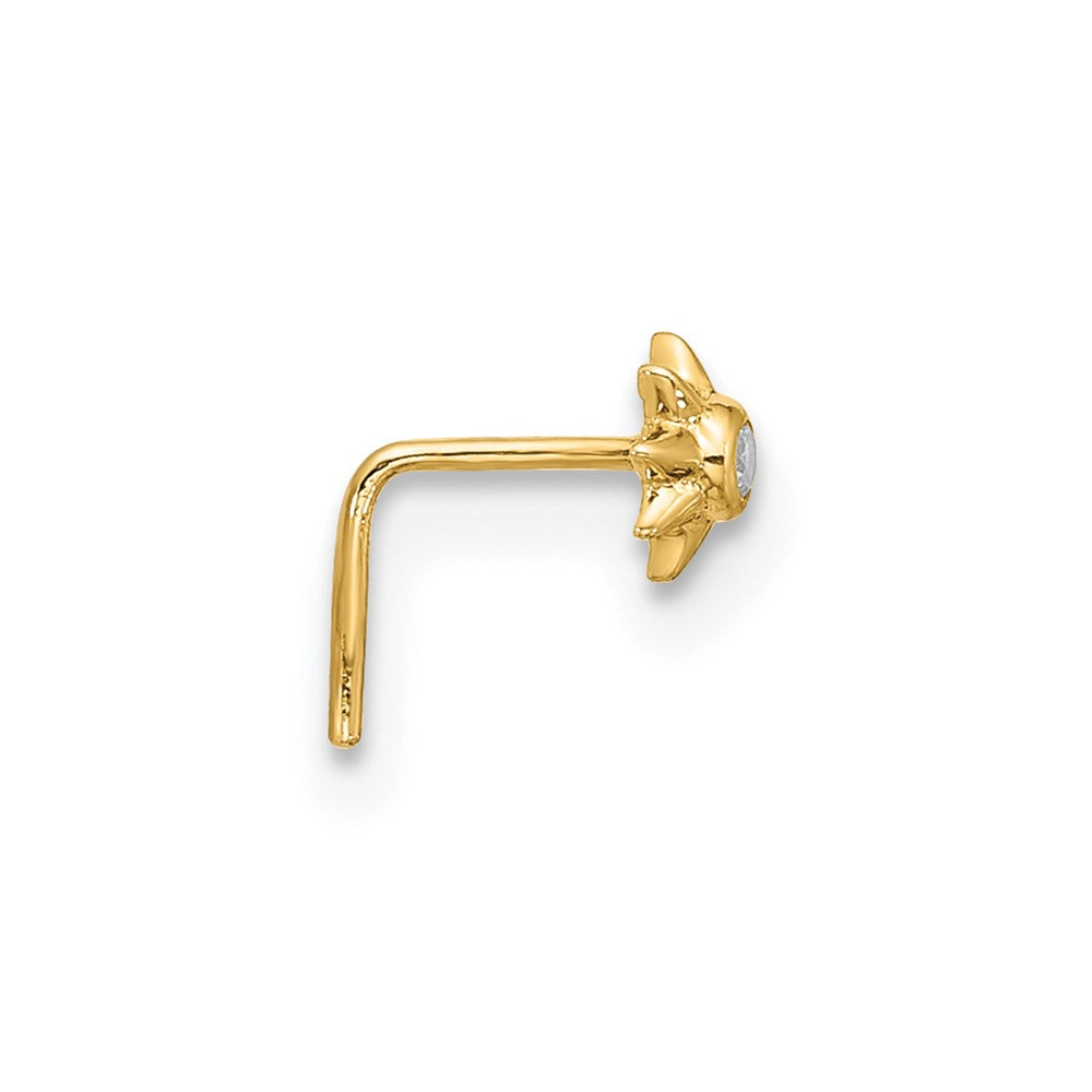 14K Gelbgold 23 Stärke Zirkonia Sonne Nasen Ohrstecker