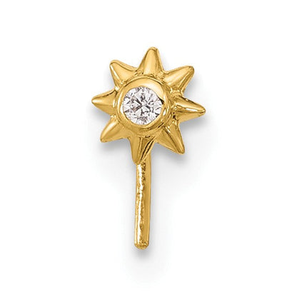 14K Gelbgold 23 Stärke Zirkonia Sonne Nasen Ohrstecker