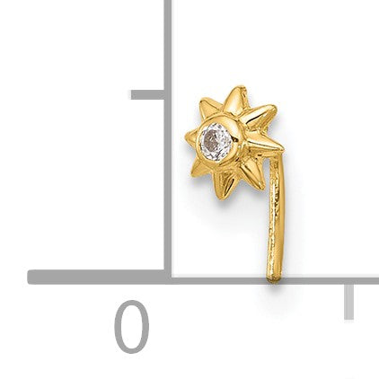 14K Gelbgold 23 Stärke Zirkonia Sonne Nasen Ohrstecker