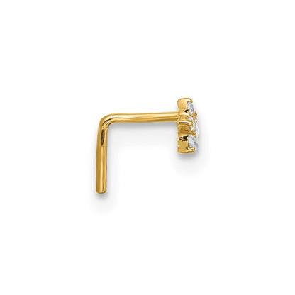 14K Gelbgold 22 Stärke Zirkonia Stern Nasen Ohrstecker