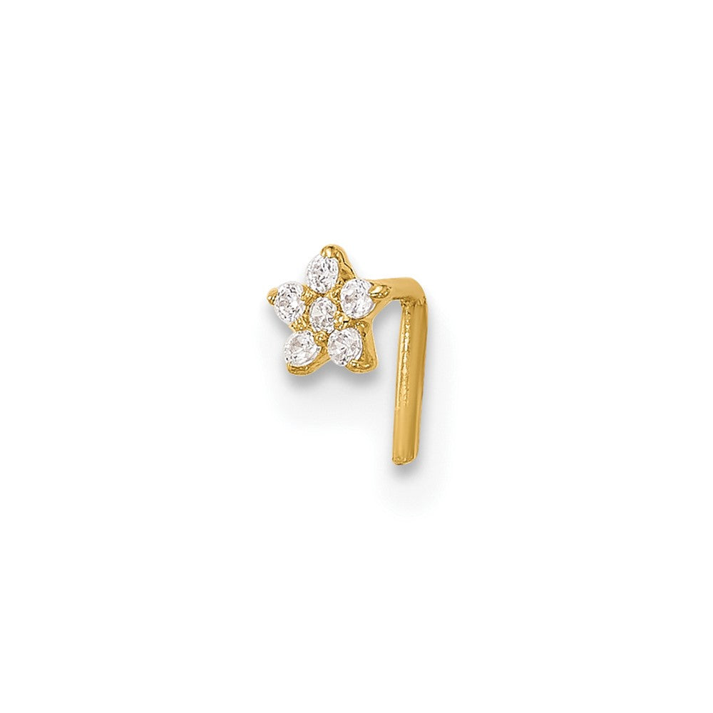 14K Gelbgold 22 Stärke Zirkonia Stern Nasen Ohrstecker