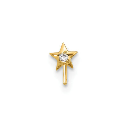 14K Gelbgold 23 Stärke Zirkonia Stern Nasen Ohrstecker