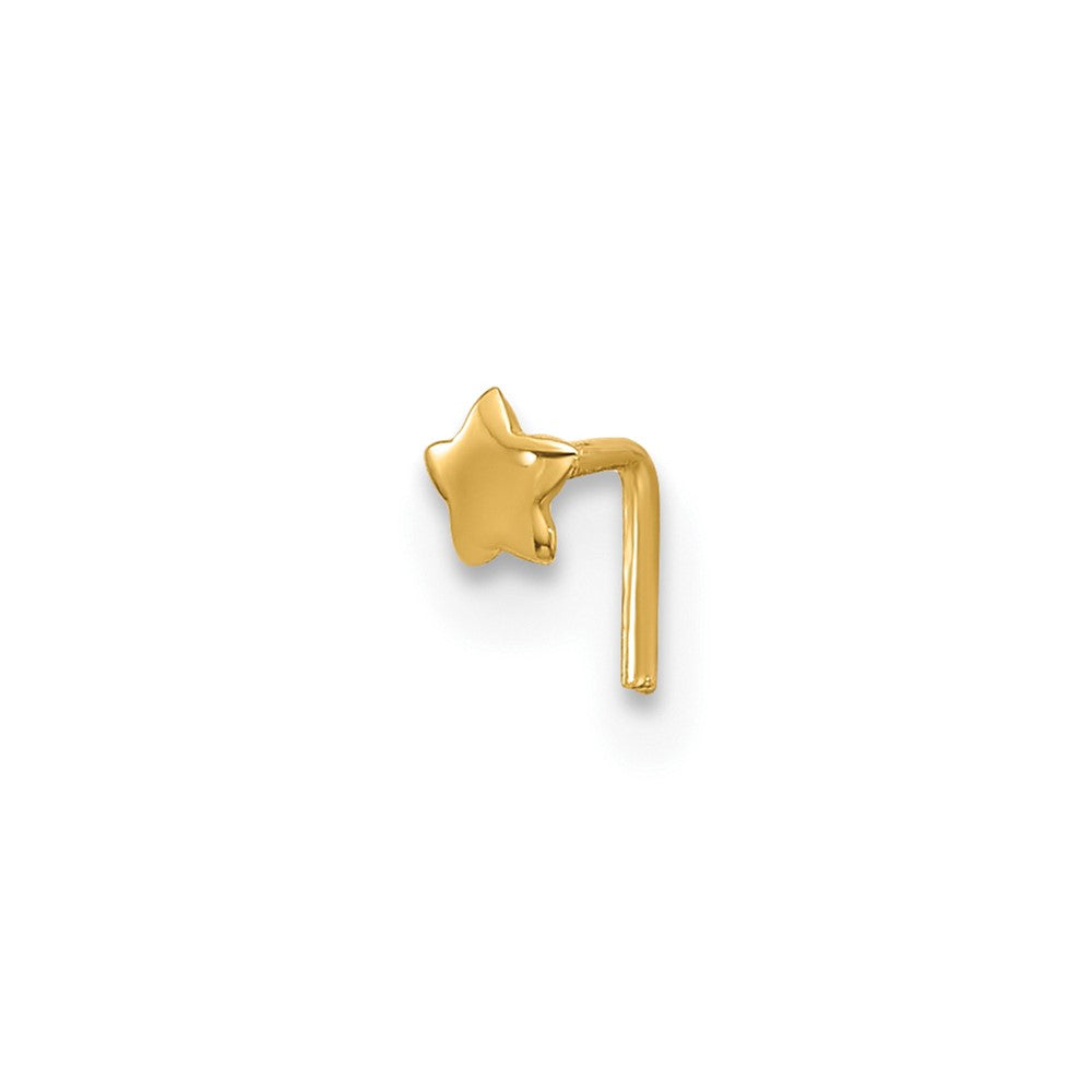 14K Gelbgold 22 Stärke Poliert Stern Nasen Ohrstecker