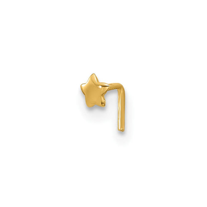 14K Gelbgold 22 Stärke Poliert Stern Nasen Ohrstecker
