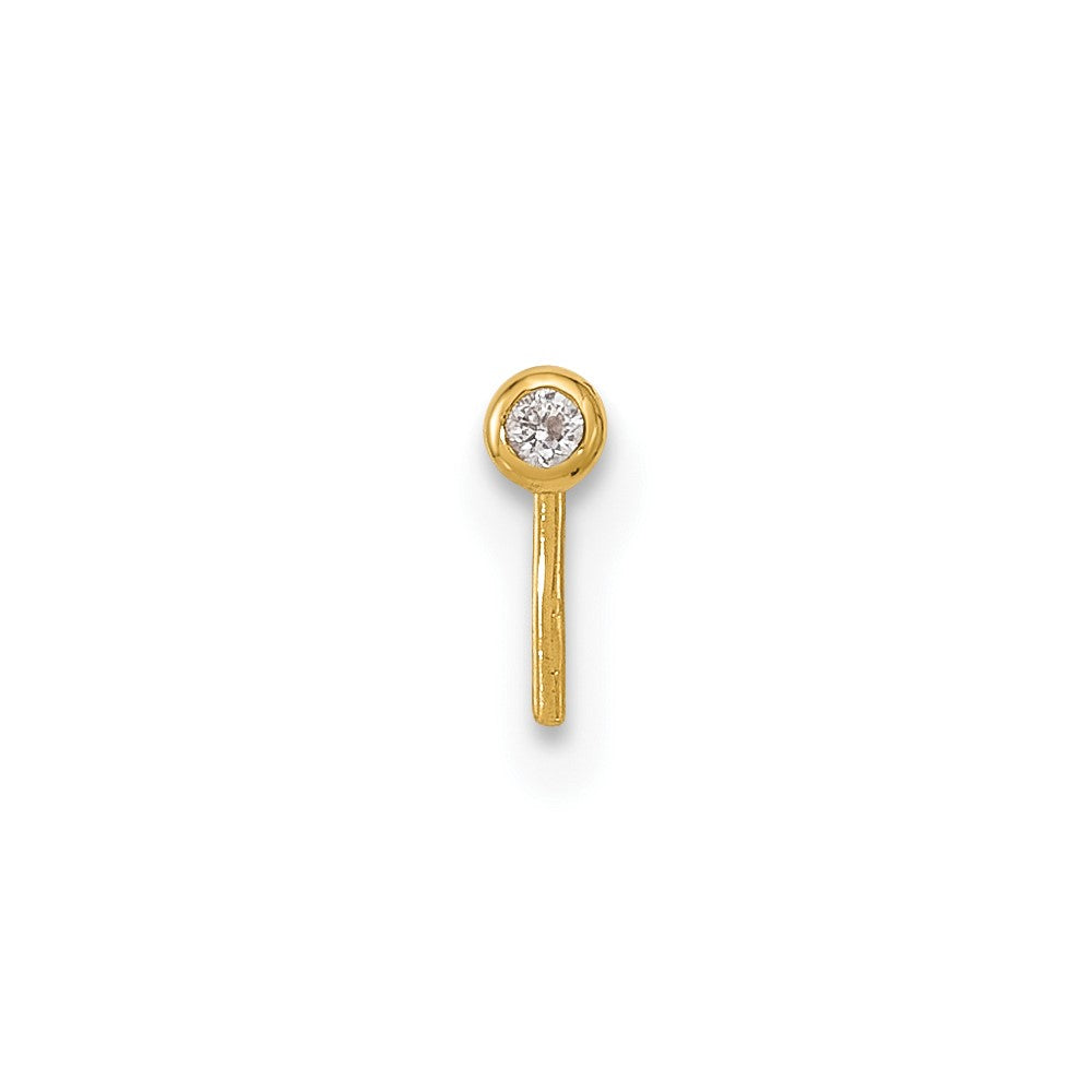 14K Gelbgold 23 Stärke 2.2mm Zirkonia Nasen Ohrstecker