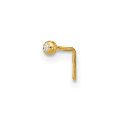 14K Gelbgold 23 Stärke 2.2mm Zirkonia Nasen Ohrstecker