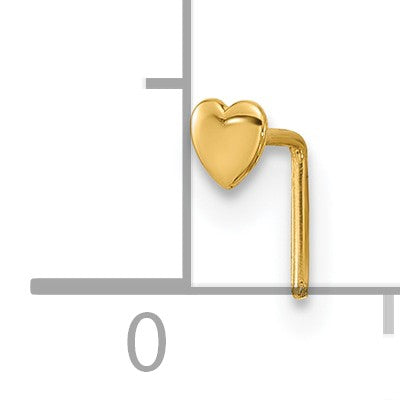 14K Gelbgold 22 Stärke Poliert Herz Nasen Ohrstecker