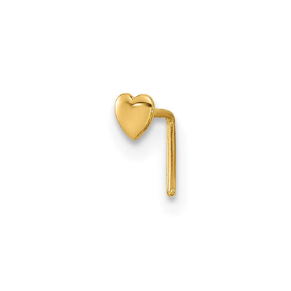 14K Gelbgold 22 Stärke Poliert Herz Nasen Ohrstecker
