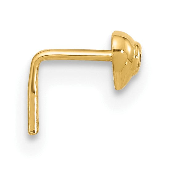14K Gelbgold 22 Stärke Zirkonia Herz Nasen Ohrstecker