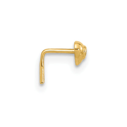 14K Gelbgold 22 Stärke Zirkonia Herz Nasen Ohrstecker
