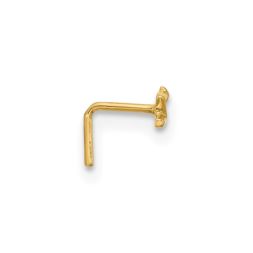 14K Gelbgold 22 Stärke Blitz Bolt Nasen Ohrstecker