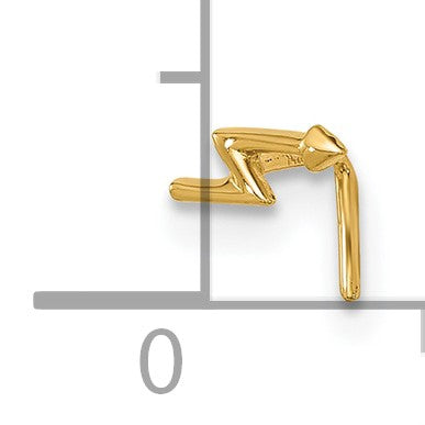 14K Gelbgold 22 Stärke Blitz Bolt Nasen Ohrstecker