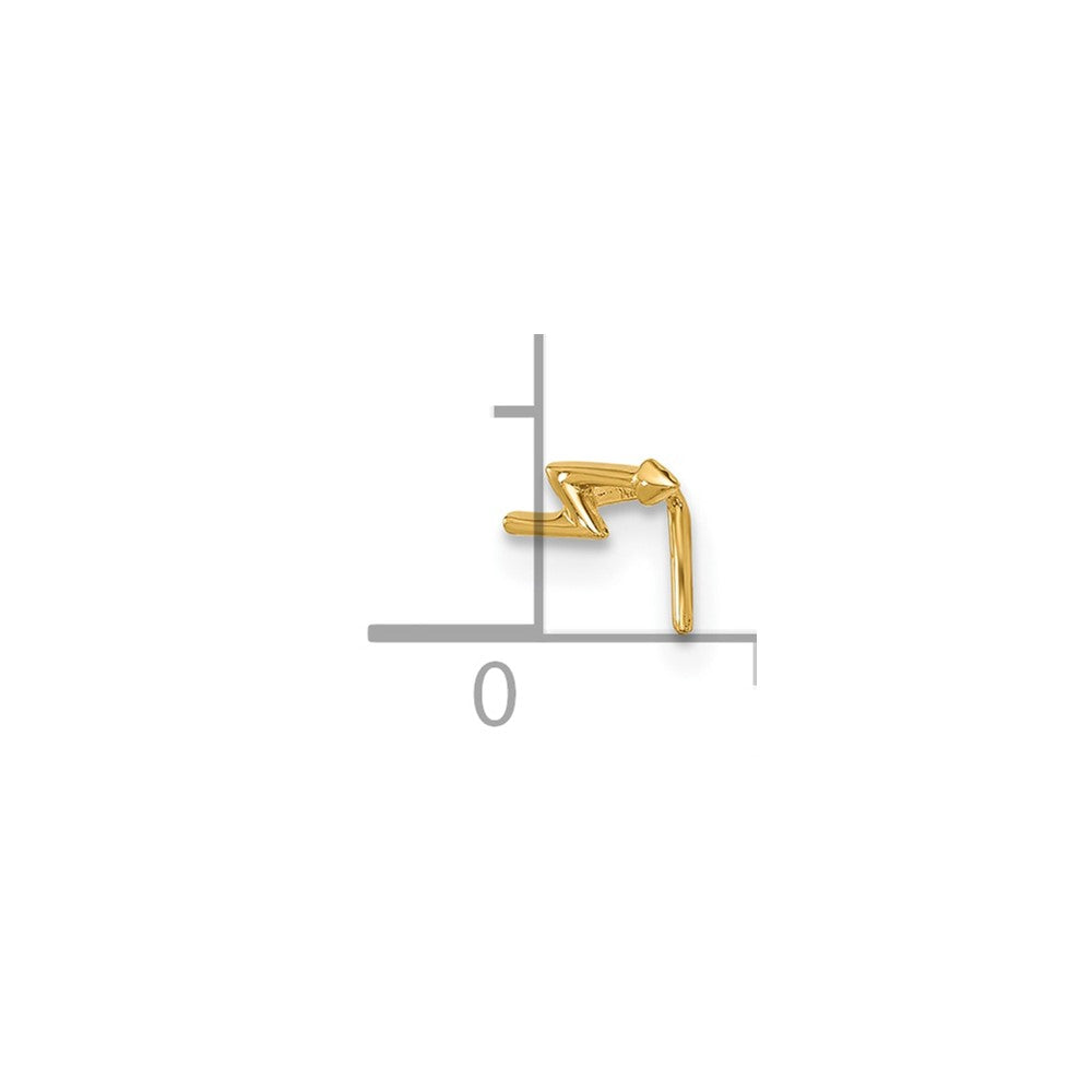 14K Gelbgold 22 Stärke Blitz Bolt Nasen Ohrstecker